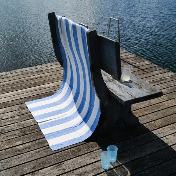 linenme Linen Beach Towel Blue Napa