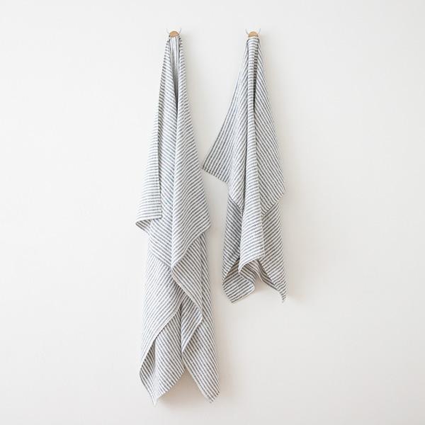linenme Linen Beach Towel Brittany Indigo