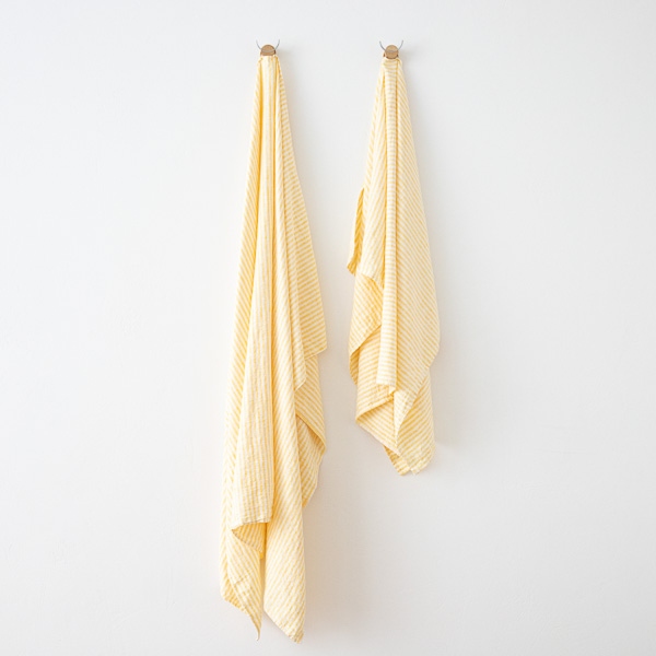 linenme Linen Beach Towel Brittany Yellow