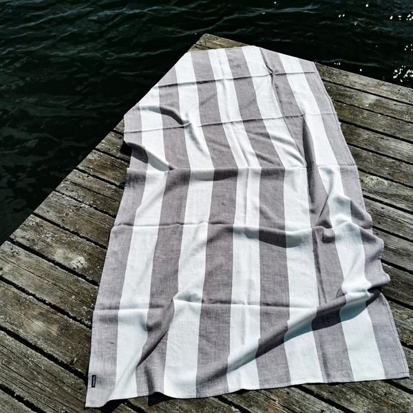 Linenme Linen Beach Towel Graphite Napa