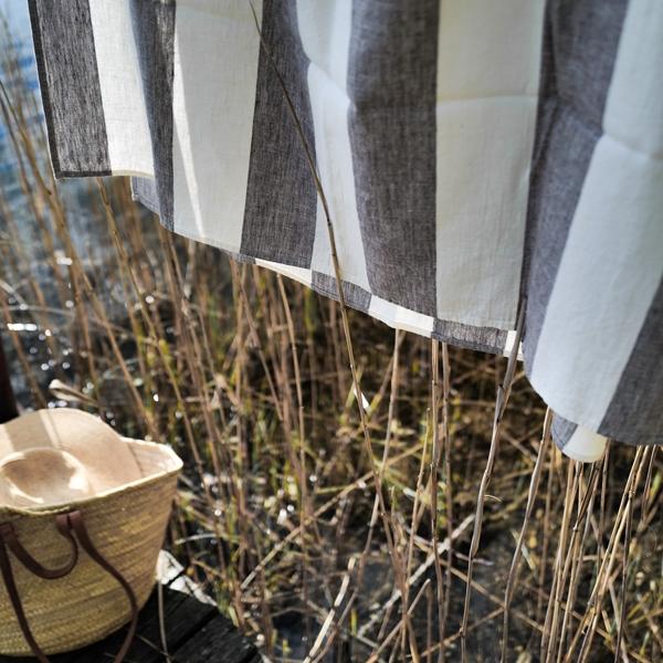 Linenme Linen Beach Towel Graphite Napa