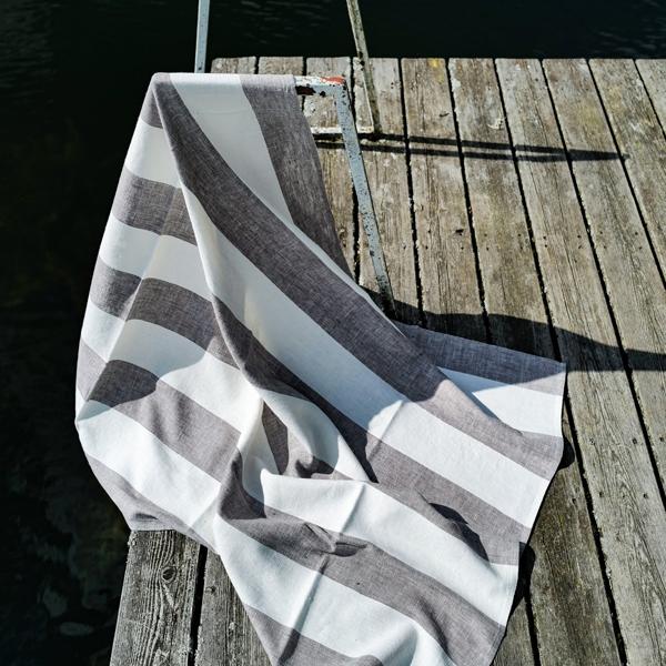 linenme Linen Beach Towel Graphite Napa