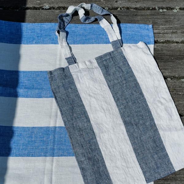 Linenme Linen Beach Towel Indigo Napa
