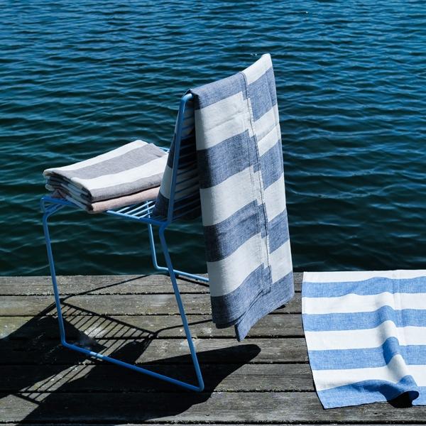 linenme Linen Beach Towel Indigo Napa