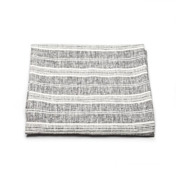 Linenme Linen Beach Towel Multistripe Graphite