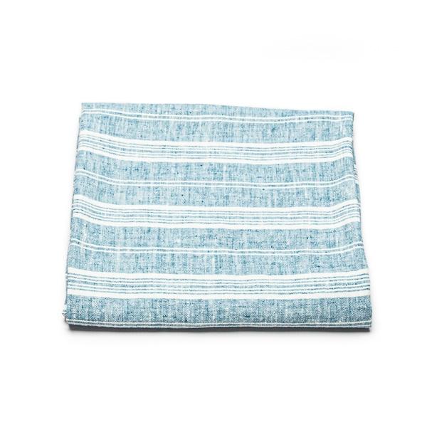 Linenme Linen Beach Towel Multistripe Marine Blue