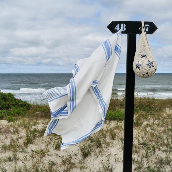 Linenme Linen Beach Towel Tuscany Blue