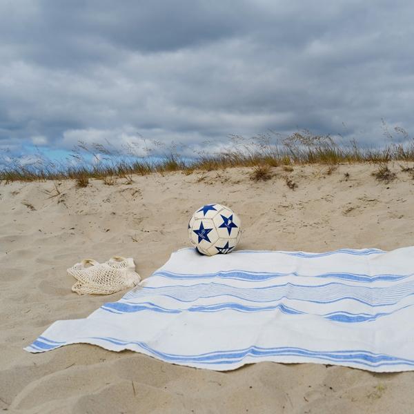 Linenme Linen Beach Towel Tuscany Blue