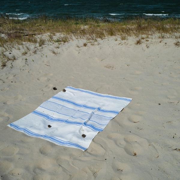 Linenme Linen Beach Towel Tuscany Blue