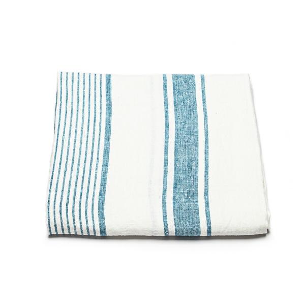 Linenme Linen Beach Towel Tuscany Marine Blue