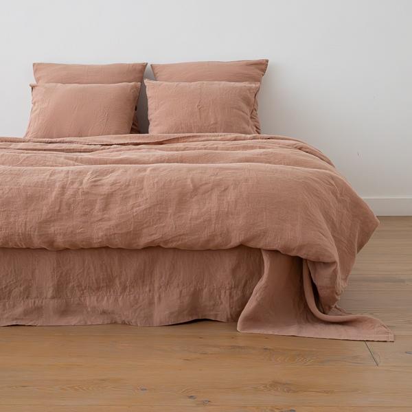 Linenme Linen Bed Set Vintage Rose Stone Washed
