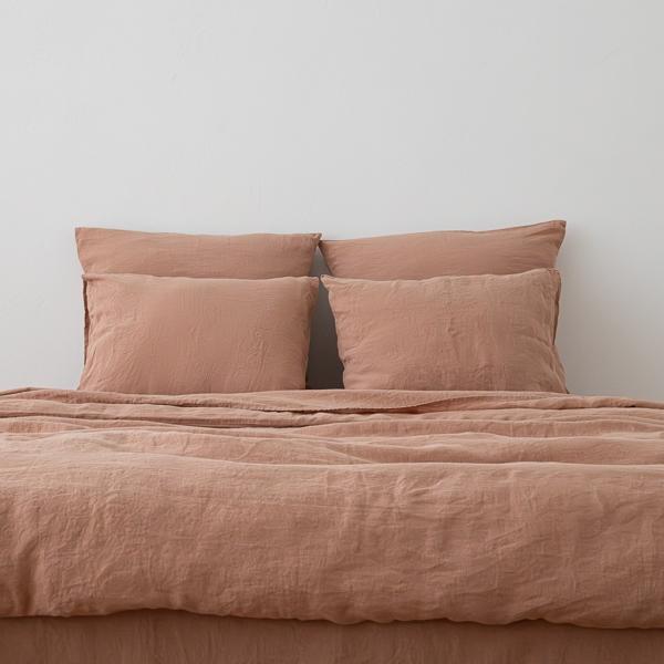 linenme Linen Bed Set Vintage Rose Stone Washed