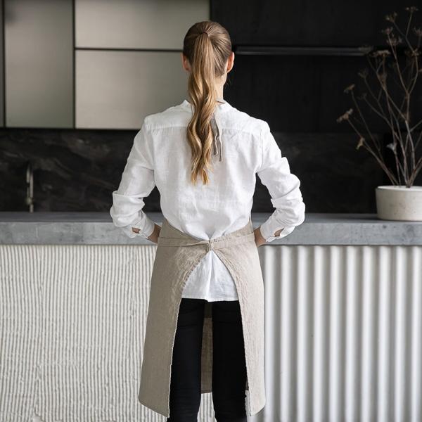 Linenme Linen Bib Apron Natural Terra