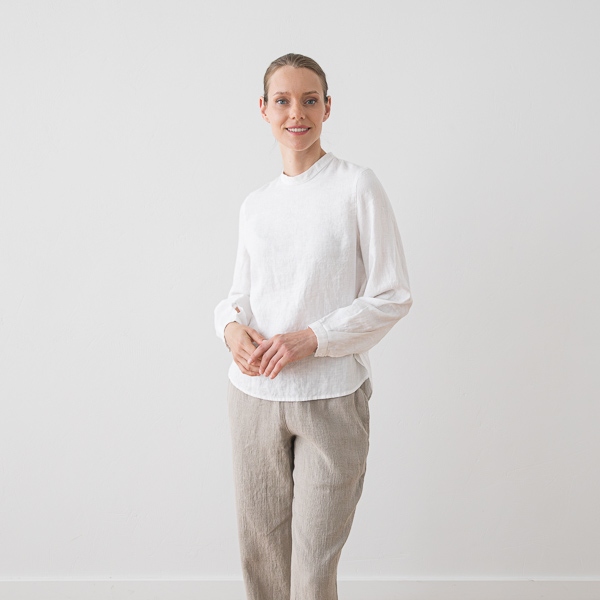 Linenme Linen Blouse Anthracite Osaka