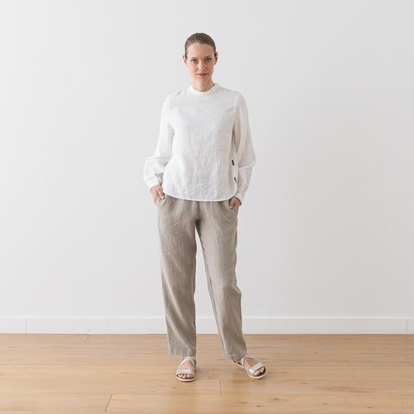 Linenme Linen Blouse Anthracite Osaka