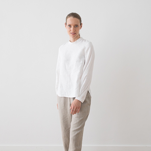 Linenme Linen Blouse Anthracite Osaka
