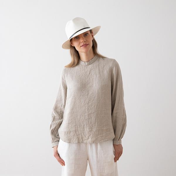 Linenme Linen Blouse Anthracite Osaka