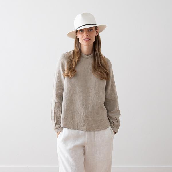 linenme Linen Blouse Anthracite Osaka