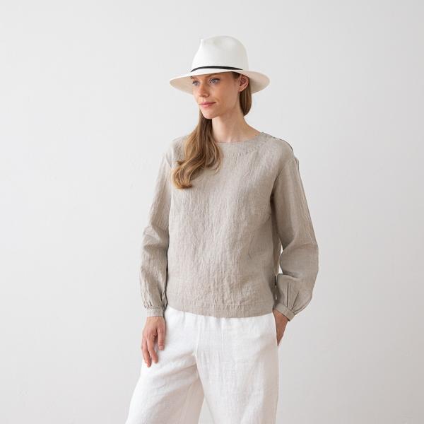Linenme Linen Blouse Natural Carolyn