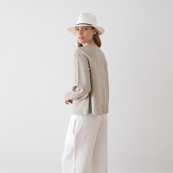 Linenme Linen Blouse Natural Carolyn