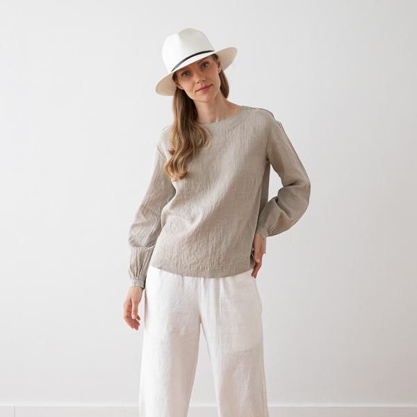 linenme Linen Blouse Natural Carolyn