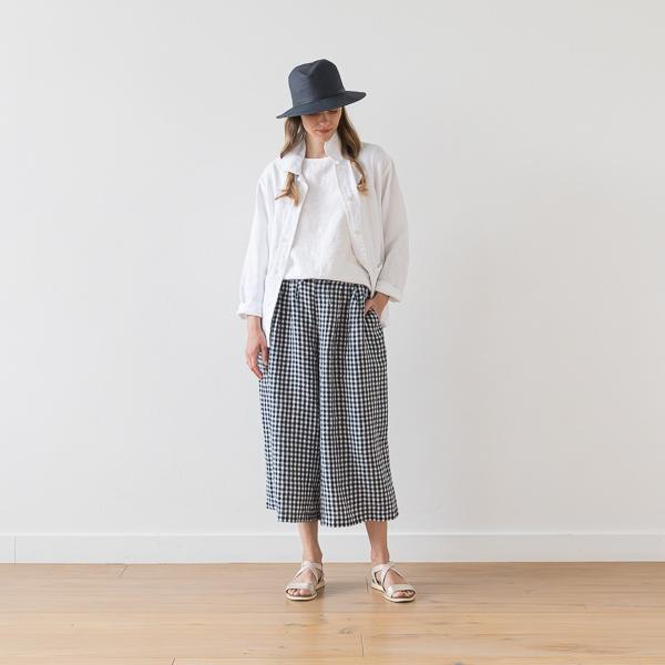 Linenme Linen Culottes CHECK NAVY Sanremo
