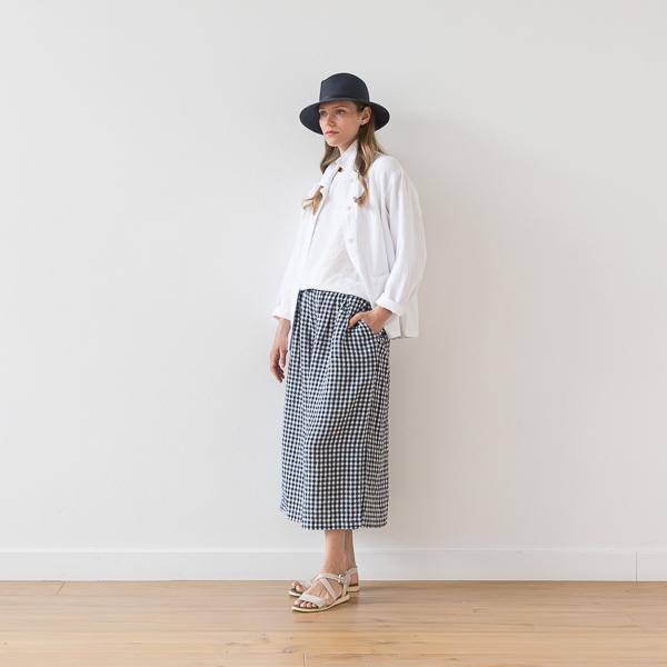 Linenme Linen Culottes CHECK NAVY Sanremo