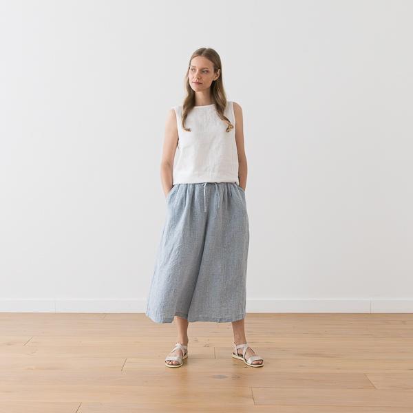 Linenme Linen Culottes Denim Melange Sanremo