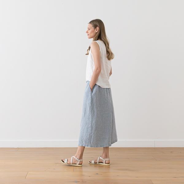 Linenme Linen Culottes Denim Melange Sanremo