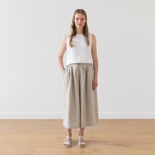 linenme Linen Culottes Natural Sanremo