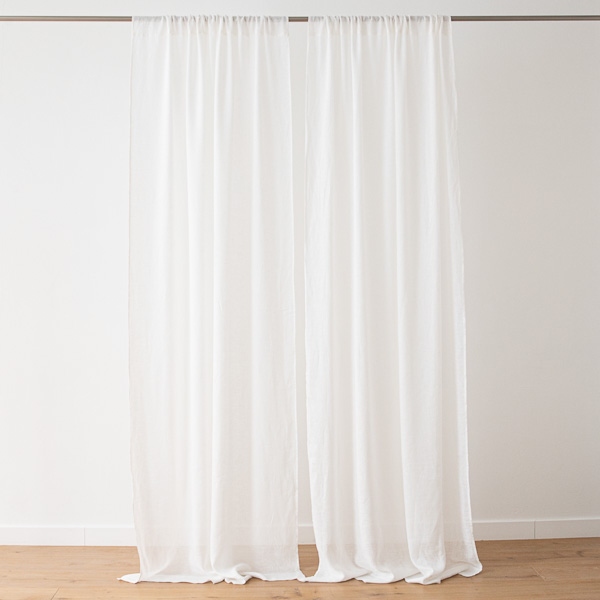 Linenme Linen Curtain Panel Off White Garza