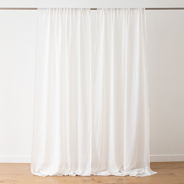Linenme Linen Curtain Panel Off White Garza