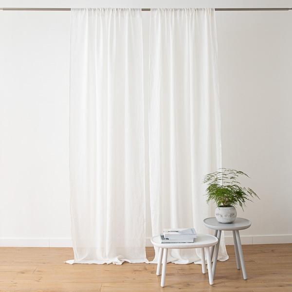 linenme Linen Curtain Panel Off White Garza