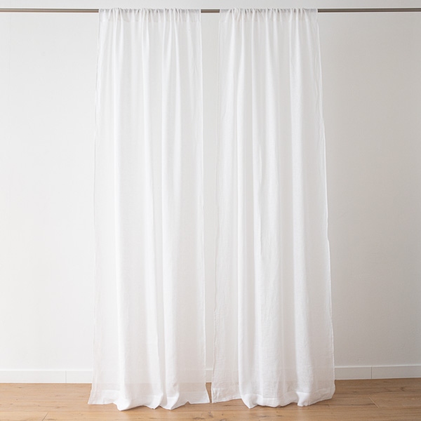 Linenme Linen Curtain Panel Optical White Garza