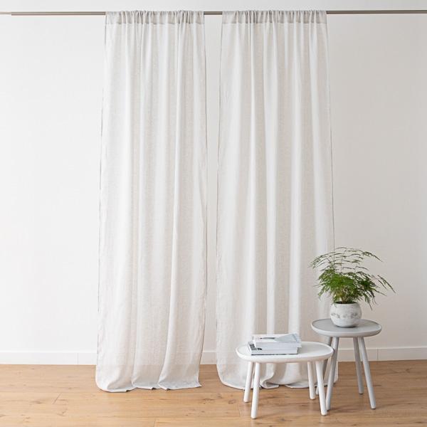 linenme Linen Curtain Panel Silver Garza