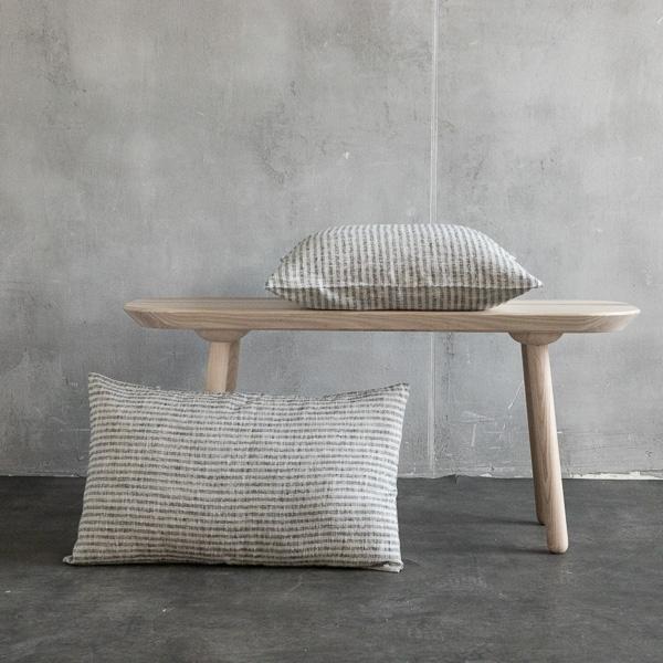 linenme Linen Cushion Cover Black Natural Brittany