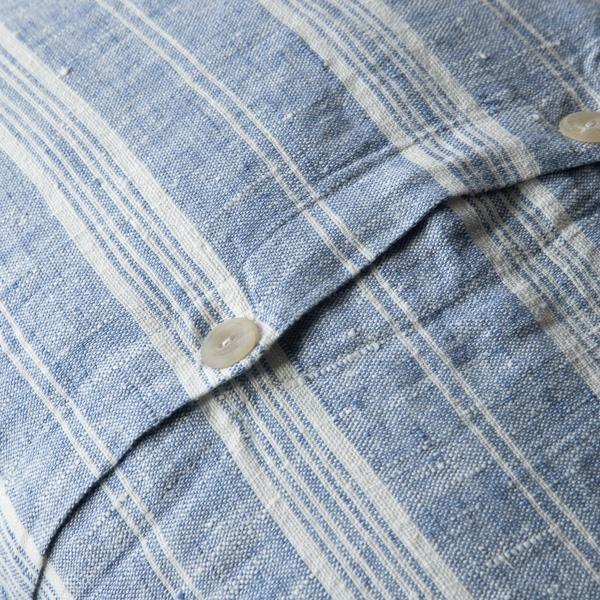 Linenme Linen Cushion Cover Blue White Multistripe