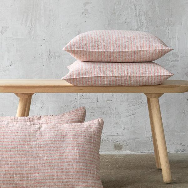 Linenme Linen Cushion Cover Brick Natural Brittany