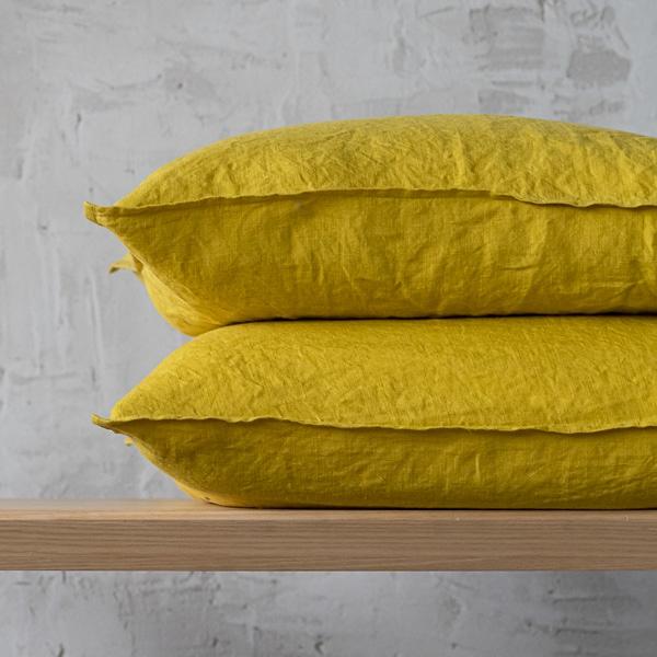 Linenme Linen Cushion Cover Citrine Stone Washed