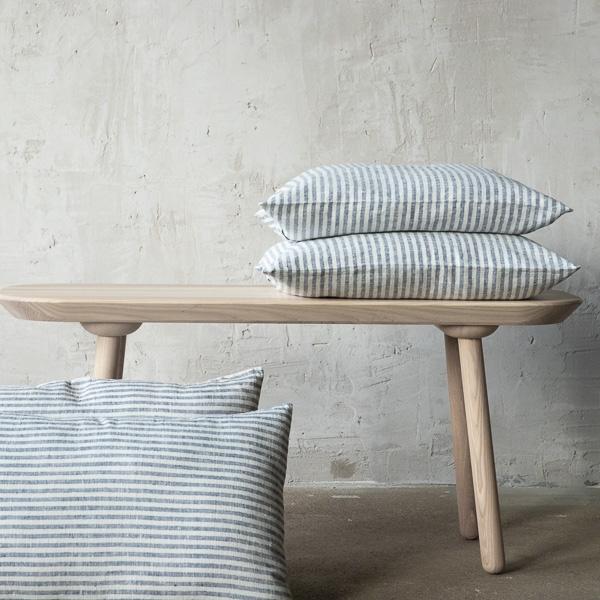 linenme Linen Cushion Cover Indigo Brittany