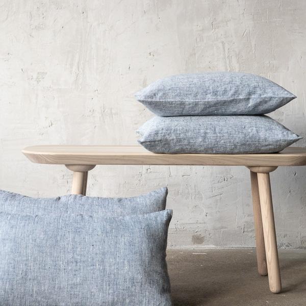 linenme Linen Cushion Cover Indigo Francesca