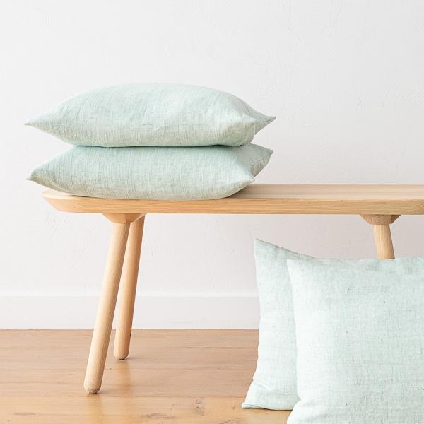Linenme Linen Cushion Cover Mint Chevron