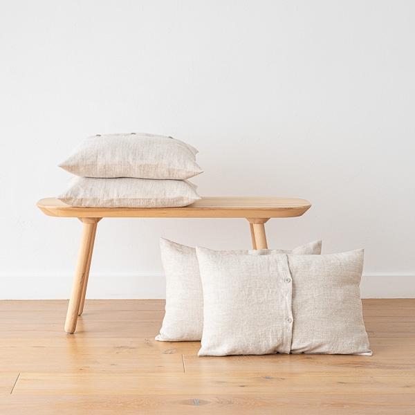 Linenme Linen Cushion Cover Natural Chevron
