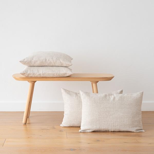 linenme Linen Cushion Cover Natural Chevron