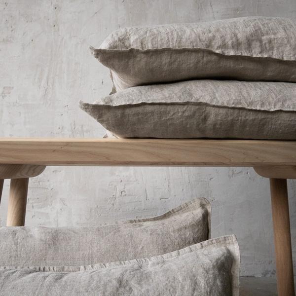 Linenme Linen Cushion Cover Natural Stone Washed