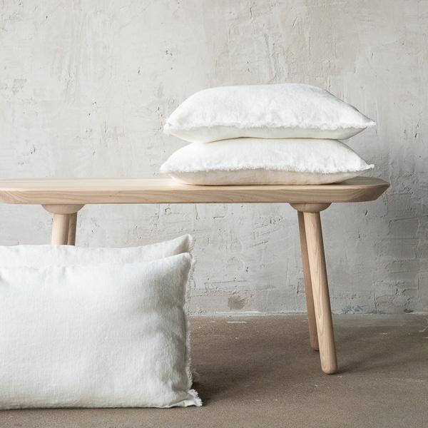 Linenme Linen Cushion Cover Off White Terra Fringe