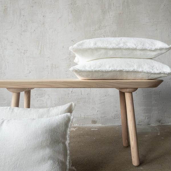 Linenme Linen Cushion Cover Off White Terra Fringe