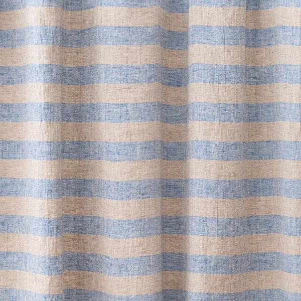 linenme Linen Fabric Blue Natural Boston