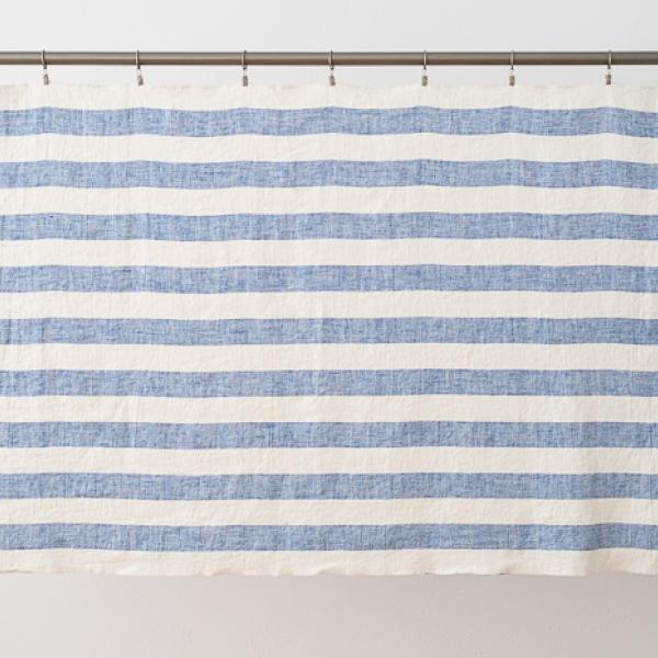 Linenme Linen Fabric Blue Off White Philippe