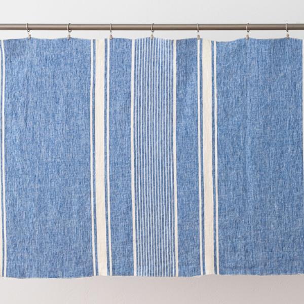 Linenme Linen Fabric Blue Turino